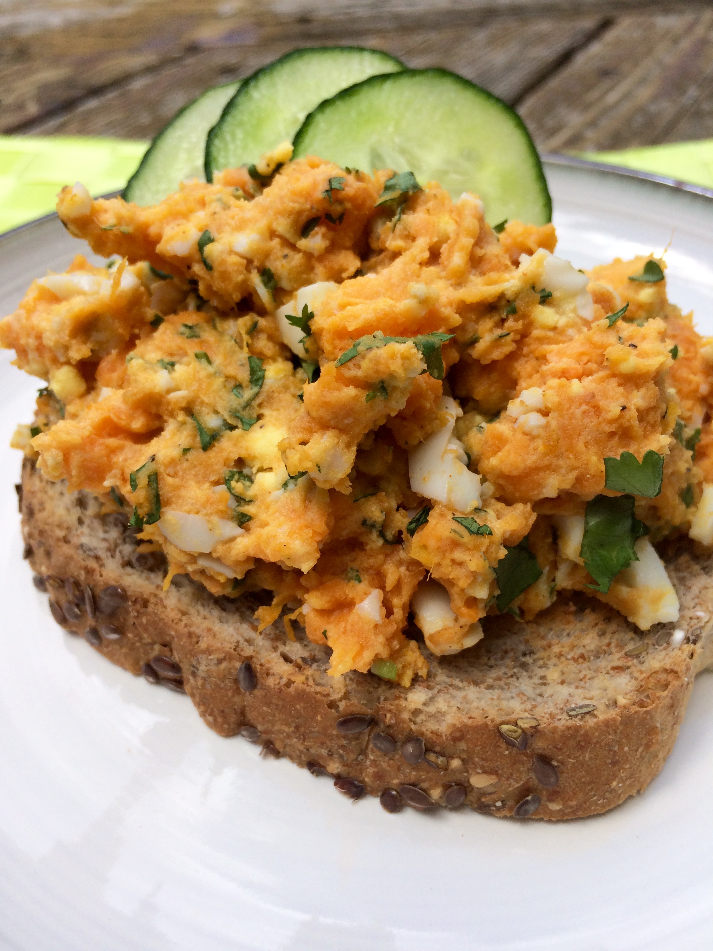 Egg and Sweet Potato Open Face Sandwich For Two Half Your Plate