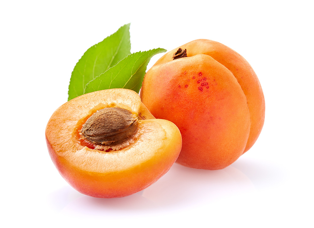 apricots with leaves