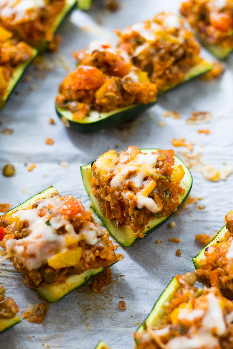 Mexican-inspired Stuffed Zucchini Boat Bites - Half Your Plate