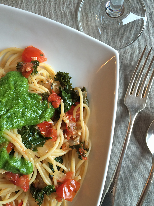 Kale and Tomato spagheti