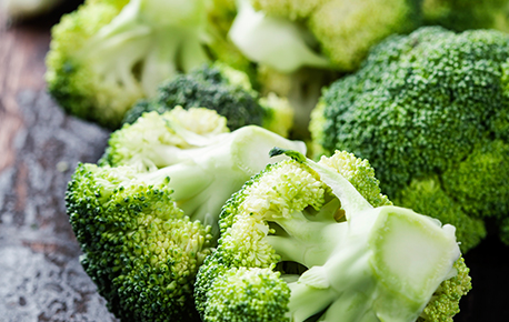 Broccoli cut up close up