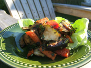 Grilled chopped vegetable salad